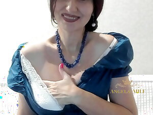 Horny brunette MILF took off her beautiful long evening dress and got doggystyle because she wants a young dick in her ass opened for fucking / Angela-MILF