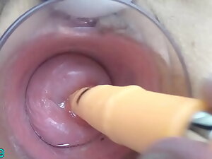 Japanese Milf Cervix Shacking up confrere to German real penis dildo together with asian chopsticks