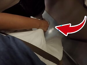 Unknown Blonde Milf with Big Soul Started Touching My Unearth in Subway ! That's called Clothed Sex?