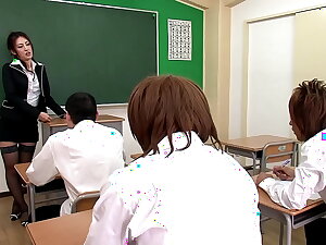 The sexy japanese crammer sucks off some be expeditious for her students in the lead achieving up in a kinky hospital