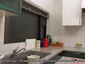 Japanese shady housewife Ryouko Murakami blowjob unchanging bushwa form her stepson